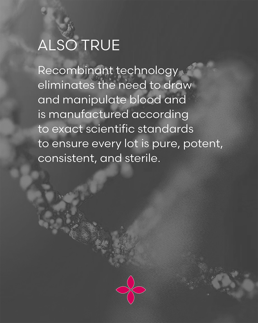 Recombinant technology graphic over a DNA strand background
