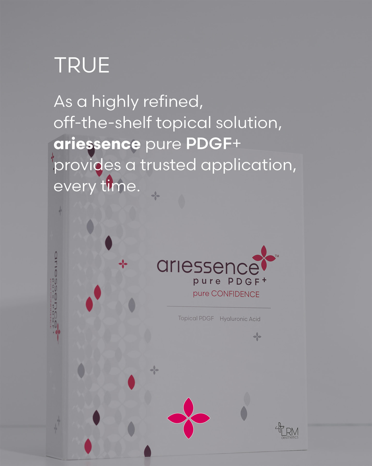 ariessence pure PDGF+ product box with product messaging